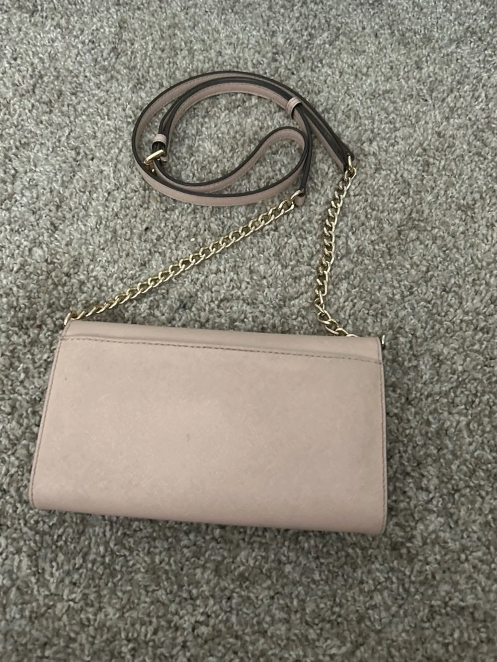 MICHAEL KORS Pale Blush Leather Chain-Accent Crossbody